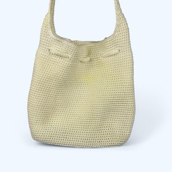 THE SAK Beige Crochet Knit Hobo strap Zip Pocket Purse Bag Handbag - Picture 7 of 7